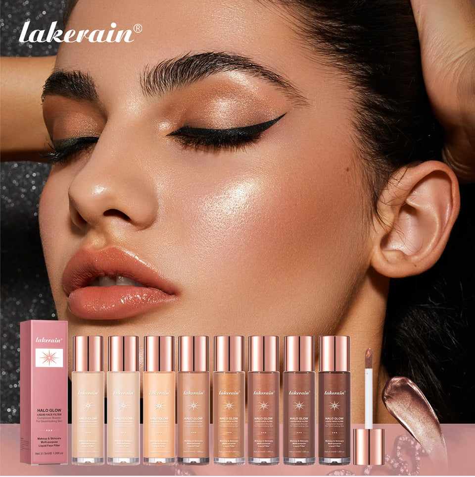 Iluminador Líquido 2 em 1 (Skincare e Primer): Contorno Facial, Hidratação, Iluminação, Bronzer e Efeito Glow para Rosto e Corpo