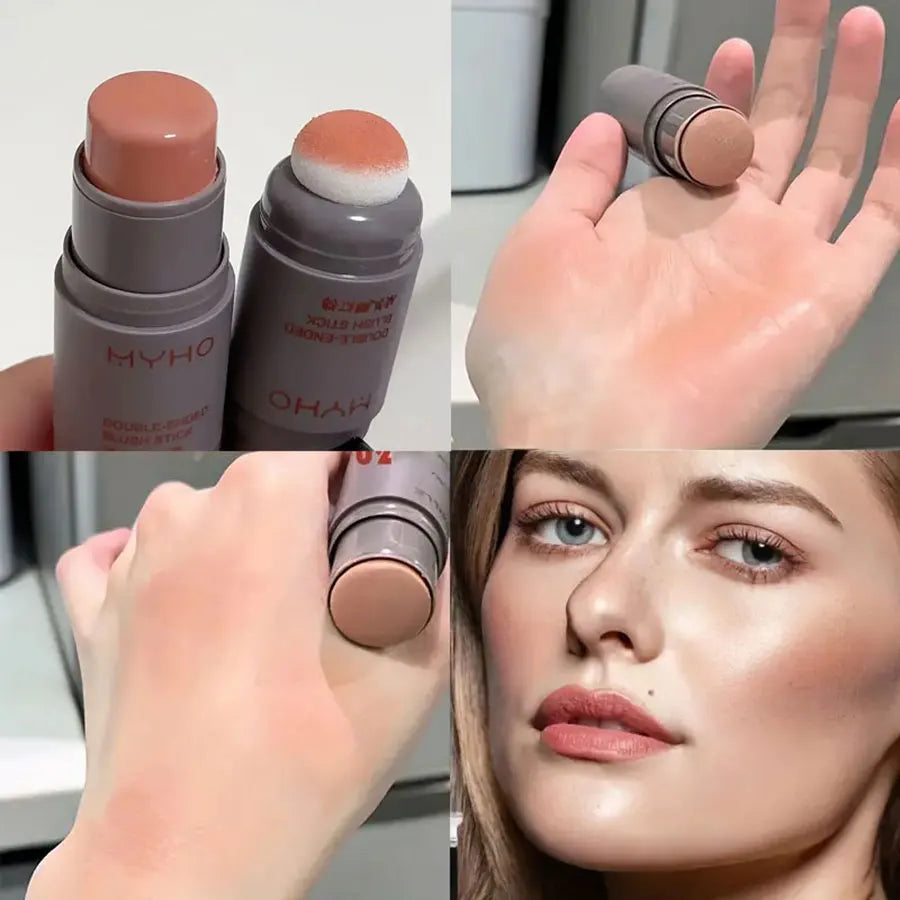 Blush em Bastão Duplo com Cor Intensa, Acabamento Matte Natural e Longa Duração – Blush Cremoso Monocromático