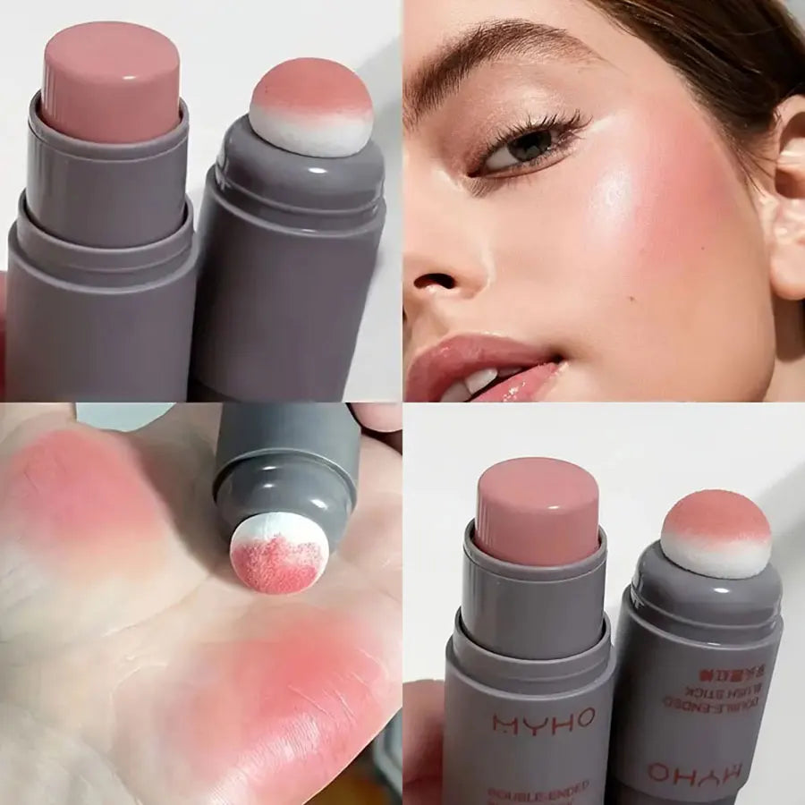Blush em Bastão Duplo com Cor Intensa, Acabamento Matte Natural e Longa Duração – Blush Cremoso Monocromático
